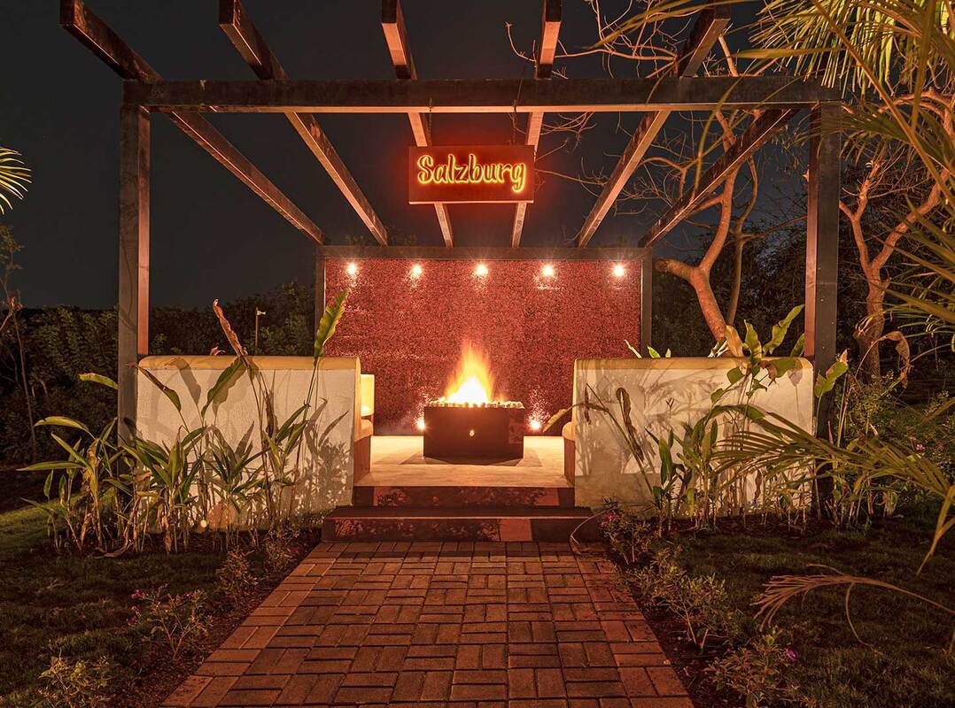 outdoor bonfire goa villa